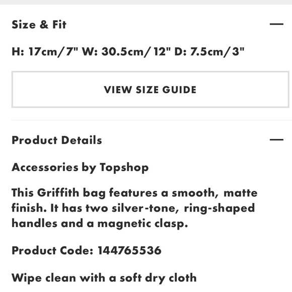 ASOS / Topshop black faux leather handbag with silver metallic o ring handle - Picture 5 of 5